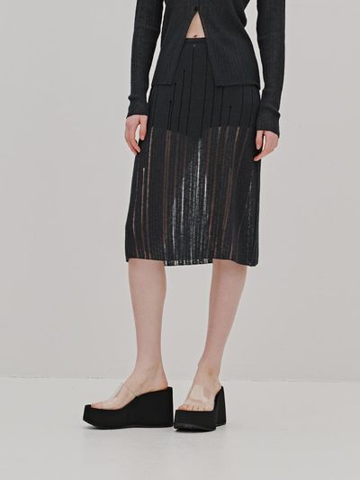 ODER Sheer Slim Midi Skirt