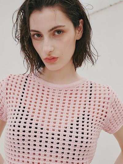 ODER Square Net Pullover (Pink)