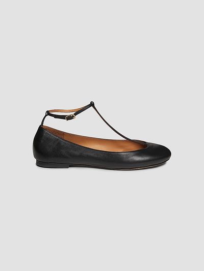 Odissì Women's Calla Leather T-Strap Ballet Flats