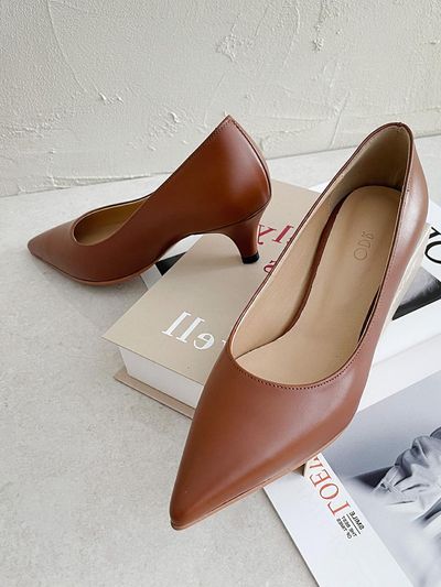ODR Basic Leather Slim Heel Pumps [Camel] (ODR2019018)