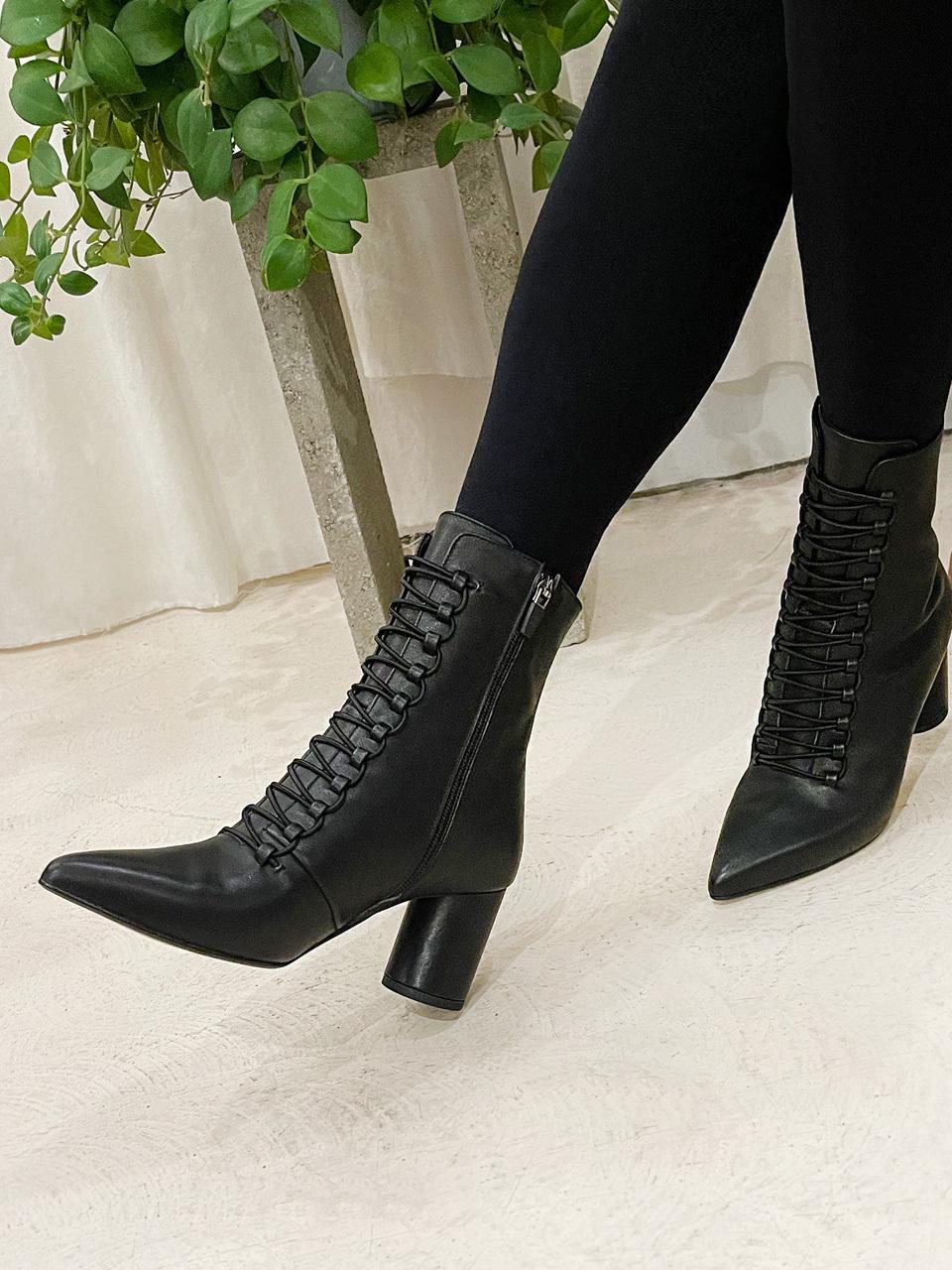 ODR Leather Lace-up Ankle Boots [Black] (ODR201918)