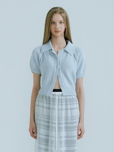 OEF 23SS_OEF Classic Summer Cardigan (Sky-blue)