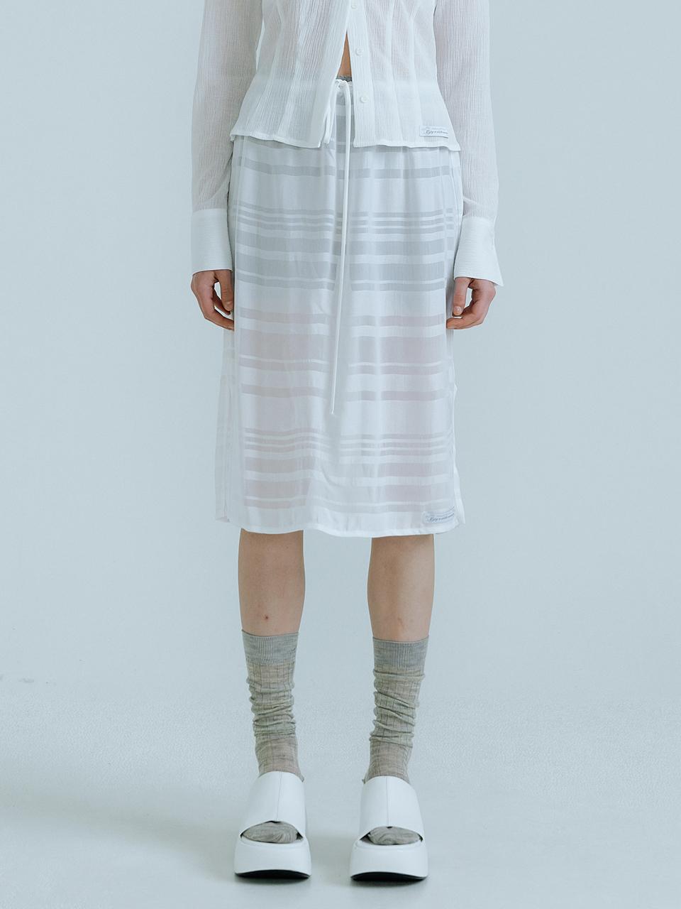 OEF 23SS_Summer Banding Skirt (White-stripe)