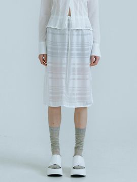 OEF 23SS_Summer Banding Skirt (White-stripe)