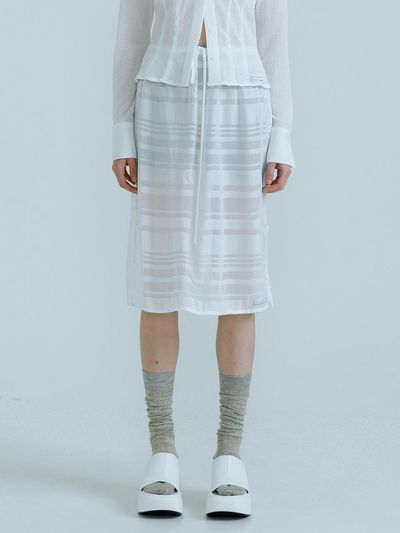 OEF 23SS_Summer Banding Skirt (White-stripe)