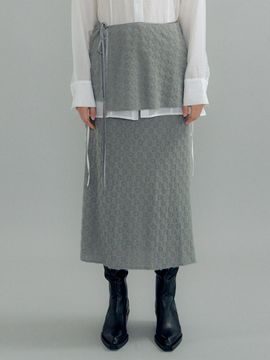 OEF Flower Jersey Skirt & Layered Skirt (Gray)