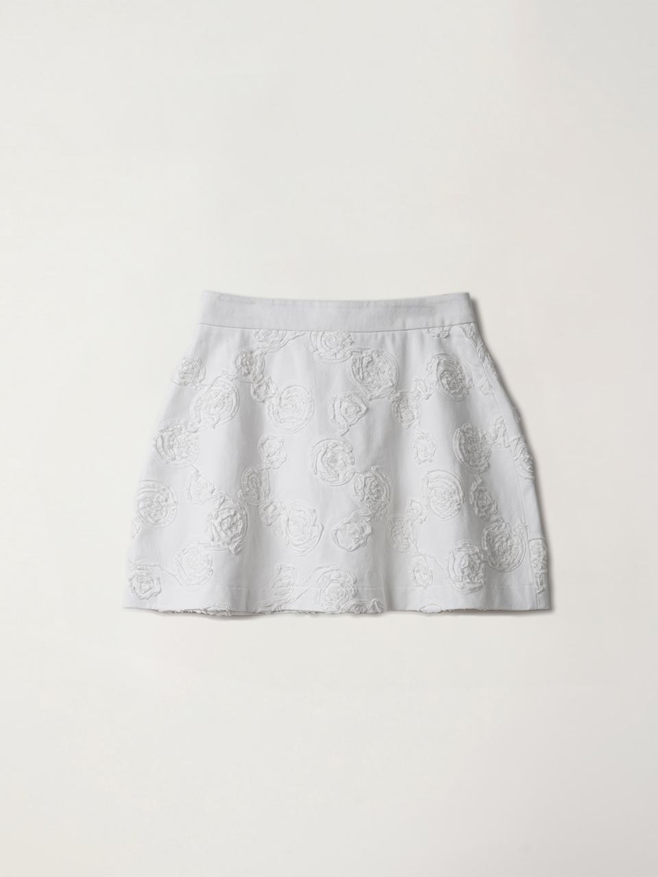 OEF White Rose Mini Skirt (White)