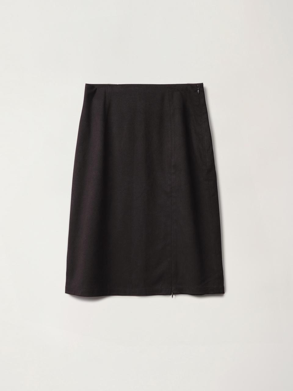 OEF Zipper Slit Skirt (Brown Suede)