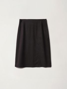 OEF Zipper Slit Skirt (Brown Suede)