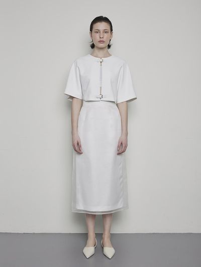 OEUVA White Buckle Belt Cape