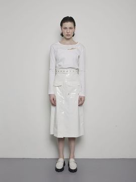 OEUVA white enamel belt skirt