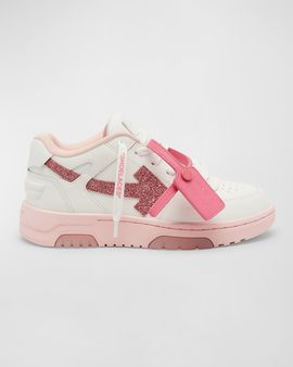 Off-White Girl's Out Of Office Glitter Low-Top Sneakers, Toddler