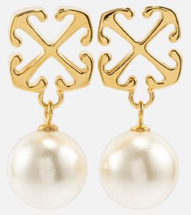 Off-White Off-White Arrows faux pearl drop earrings