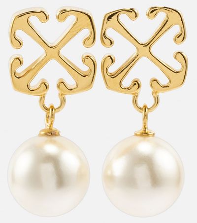 Off-White Off-White Arrows faux pearl drop earrings