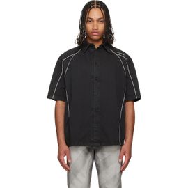Off-White Off-White Black Garment-Dyed Sporty Bowling Shirt