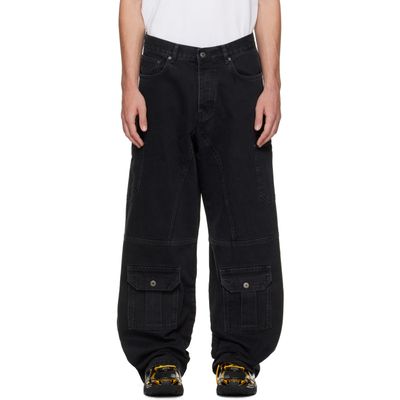 Off-White Off-White Black Half Arrow Cargo Slouchy Jeans