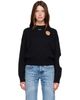 Off-White Off-White Black Meteor Knit Crop Crew Sweater - 1