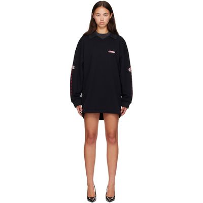 Off-White Off-White Black 'Off White' Star Polo Sweat Minidress