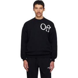 Off-White Off-White Black 'OW' Shared Logo Knit Crewneck Sweater