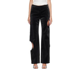 Off-White Off-White Black Velvet Coated Meteor Faux-Leather Pants