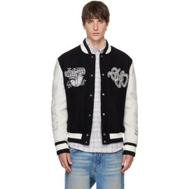 Off-White Off-White Black Wool Regular Collage Varsity Jacket