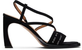 Off-White Off-White Black Zip Tie Loop Heeled Sandals
