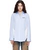 Off-White Off-White Blue & White Mix Stripe Pop Lover Shirt - 1
