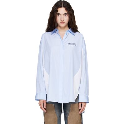 Off-White Off-White Blue & White Mix Stripe Pop Lover Shirt