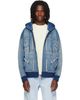 Off-White Off-White Blue Distressed Arrow Skate Zip Hoodie - 1