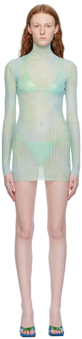 Off-White Off-White Blue Tie-Dye Minidress