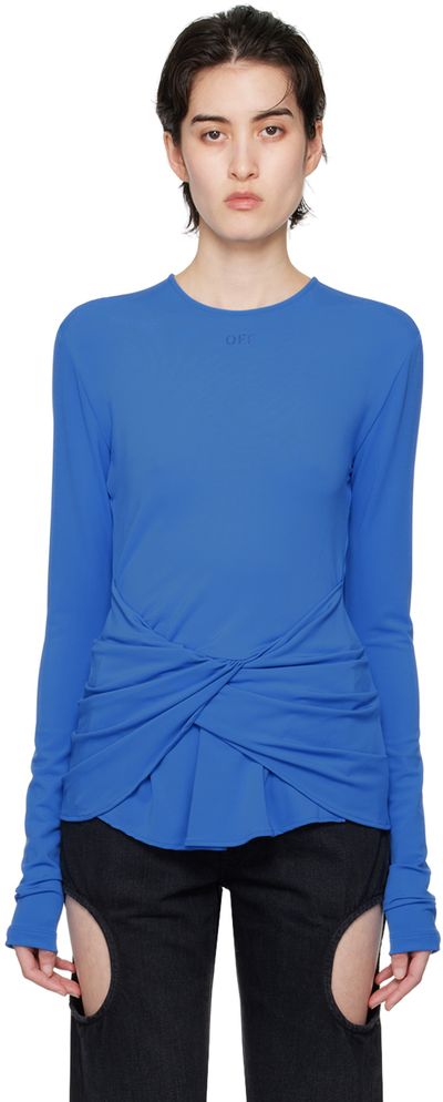 Off-White Off-White Blue Twist Long Sleeve T-Shirt
