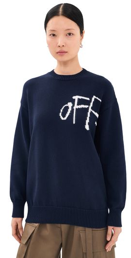 Off-White Off-White Bookish Shared Crew Neck Sweater Night Sky