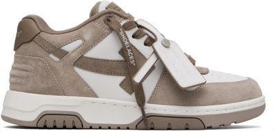 Off-White Off-White Brown & White 'Out Of Office' Sneakers