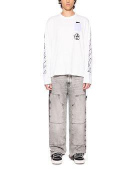 Off-white Off-White Cotton Active Logo Graphic Crewneck Shirt