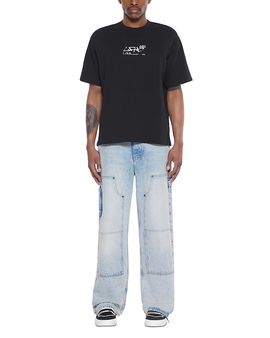 Off-white Off-White Cotton Diagonal Graphic Carpenter Jeans in Blue Ash