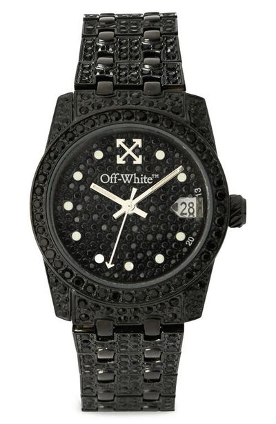 Off-White Off-White Discreet Crystal Quartz Bracelet Watch, 32mm
