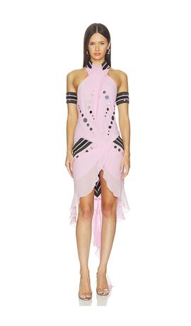 OFF-WHITE OFF-WHITE Geo Mirror Rib Dress