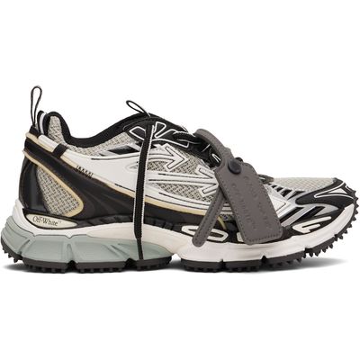 Off-White Off-White Gray & Black 'Be Right Back' Mesh Sneakers