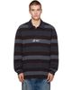 Off-White Off-White Gray & Burgundy Stroke OW Relax L/S Polo - 1