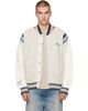 Off-White Off-White Gray & Off-White Script Logo Knit Bomber Jacket - 1