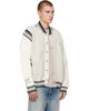 Off-White Off-White Gray & Off-White Script Logo Knit Bomber Jacket - 2