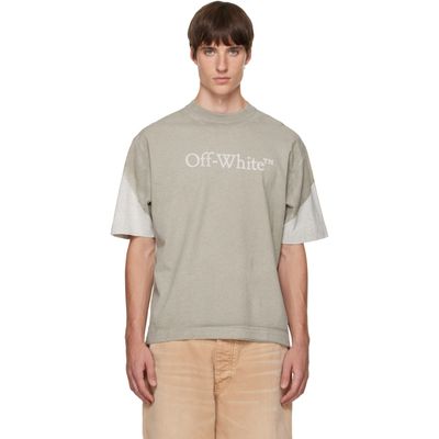 Off-White Off-White Gray & White Negative Big Bookish Skate S/S T-shirt