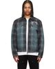 Off-White Off-White Gray Check Jacquard Skate Coach Denim Jacket - 1