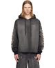 Off-White Off-White Gray Distress Diag Loose Highlighted B Hoodie - 1