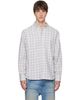 Off-White Off-White Gray Handstyle Logo Check Flannel Shirt - 1
