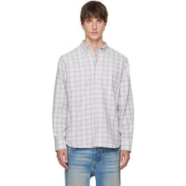 Off-White Off-White Gray Handstyle Logo Check Flannel Shirt