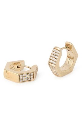 Off-White Off-White Hex Nut Diamond Huggie Hoop Earrings