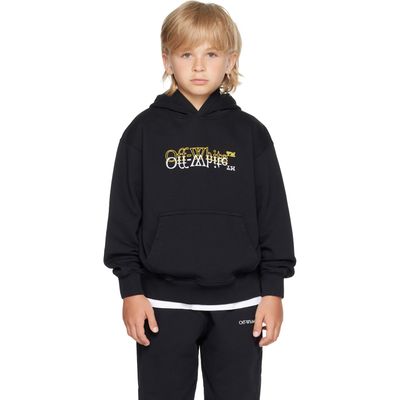 Off-White Off-White Kids Black Big Bookish Double Hoodie
