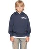 Off-White Off-White Kids Navy Type Hoodie - 1