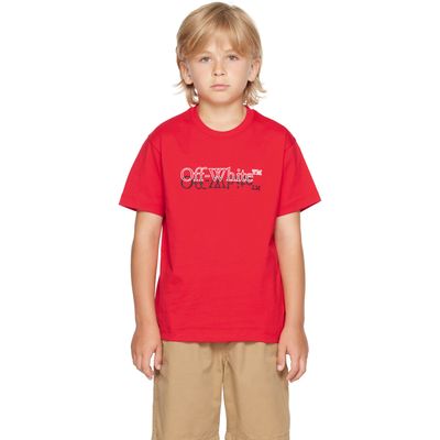 Off-White Off-White Kids Red Big Bookish Double T-shirt